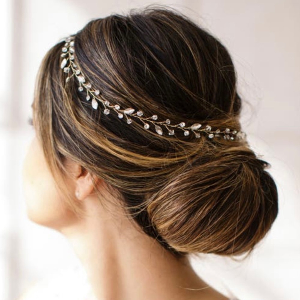 Brides & Hairpins Lucian Crystal Halo and Sash GOLD